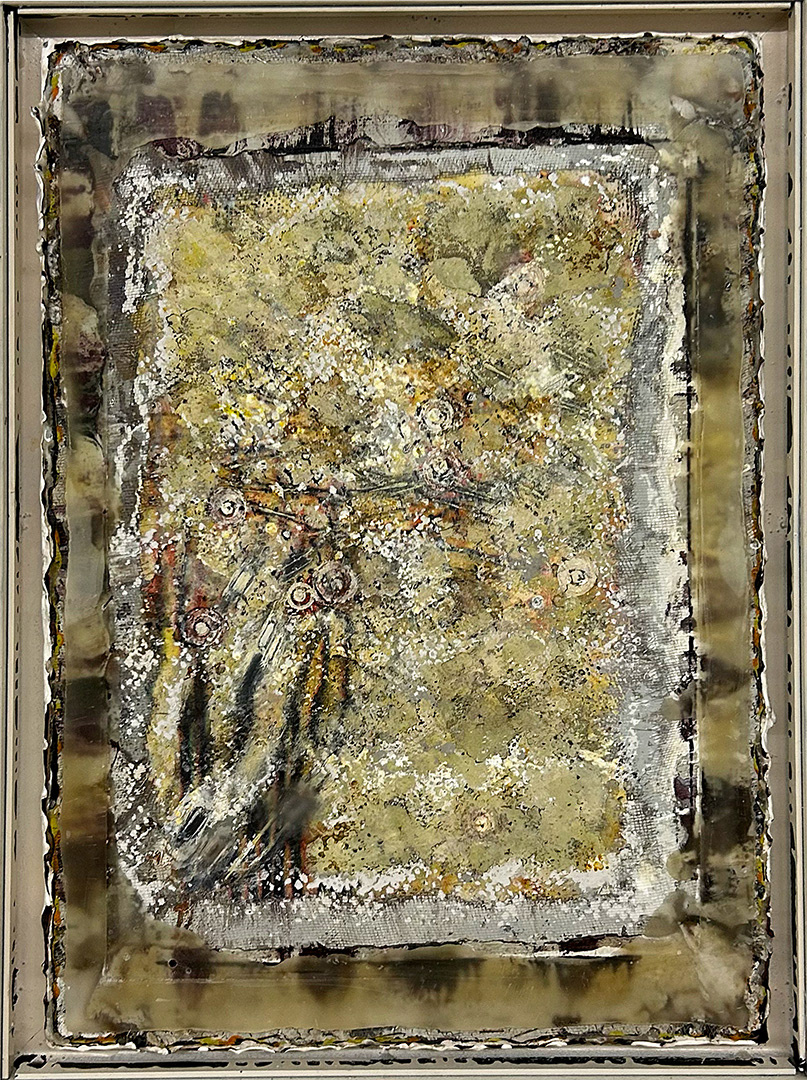 Ulrich Gehret, « Tulipa », Mixed Media on canvas with Paraffine, 2008, Dimensions : 55 x 40 cm