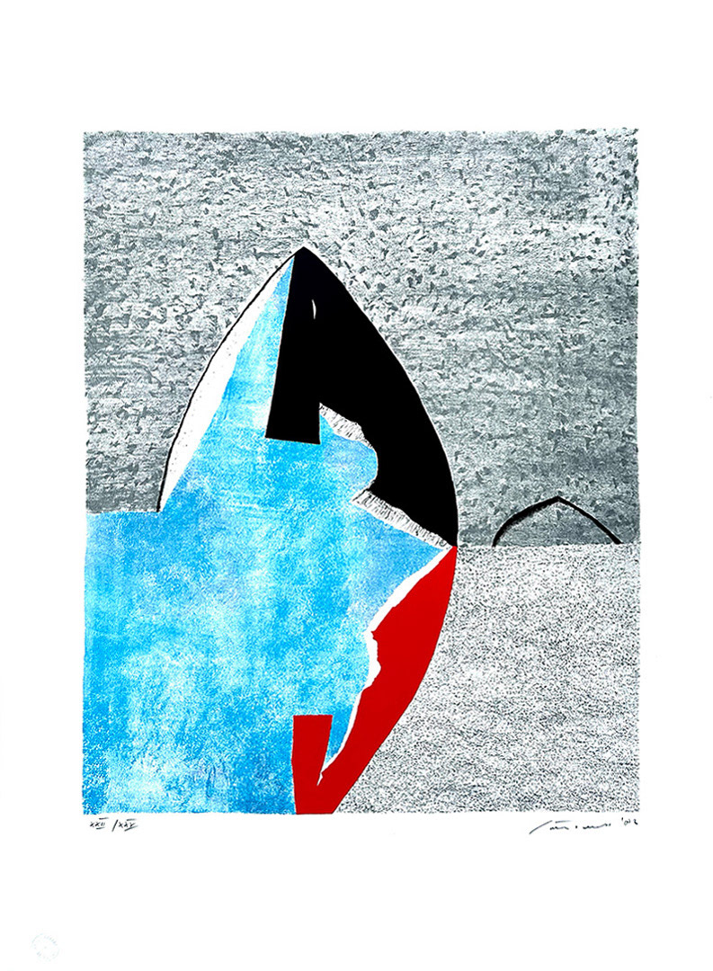 Giuseppe "Bepi" SANTOMASO, “Rosso e nero gotico”, 1982, Lithography XXII/XXX, 73x53cm (50x40cm)