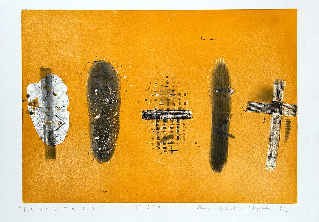 Anna Sobol-Wejman, "Inwentarz", 1992, etching 22/50, 57 x 76 cm