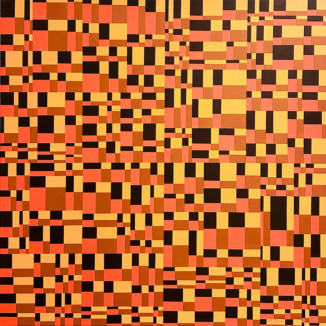 "Seria Komputerowa I" 2015, Acrylic on canvas, 120 x 120 cm