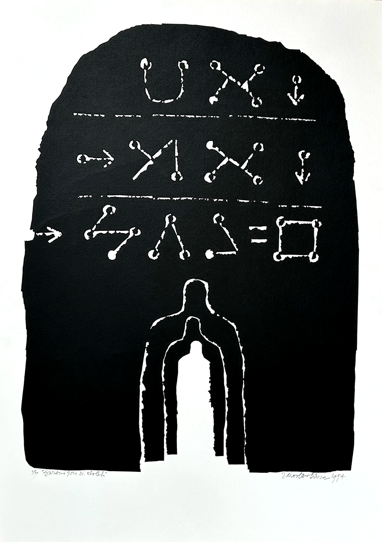 Jaroslav Sura, "Zprava pro 21 stoleti", 1994, Serigraphie 1/30, 100 x 70 cm