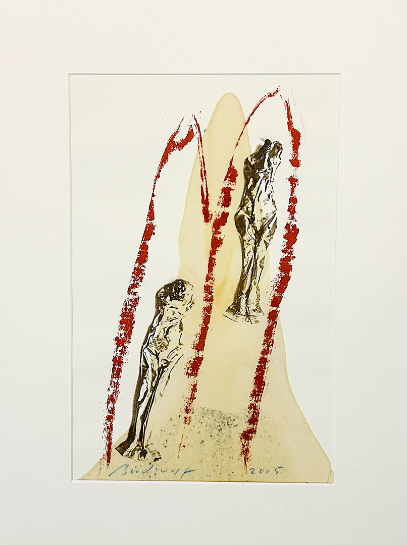 Jurgen BRODWOLF, "Zwei Tubenfiguren", 2005, Mixed Media Drawing, 29 x 19 cm