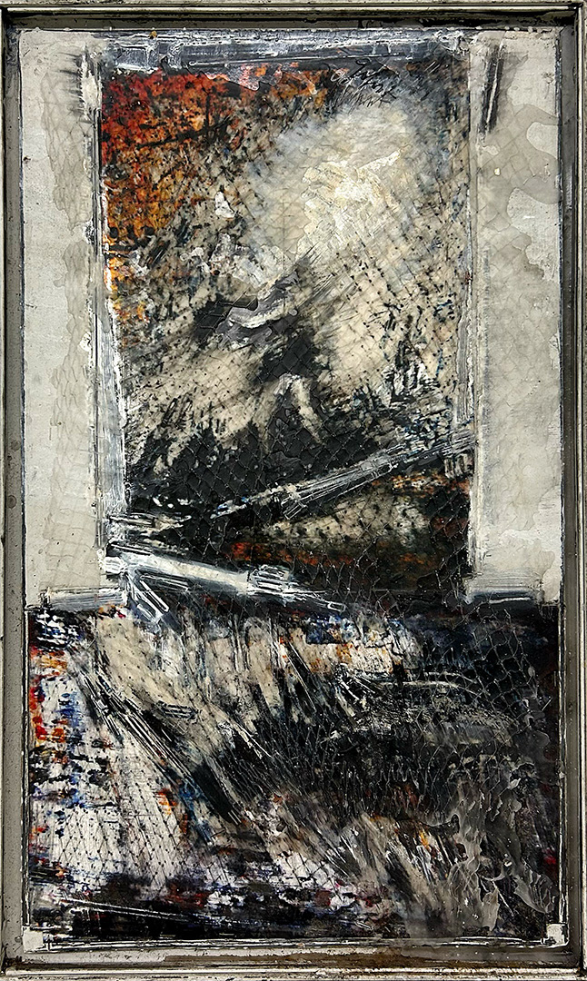 Ulrich Gehret, « Visuelle Notiz-Kommando », Mixed Media on Paper and Wood, 2009, Dimensions : 85 x 50 cm