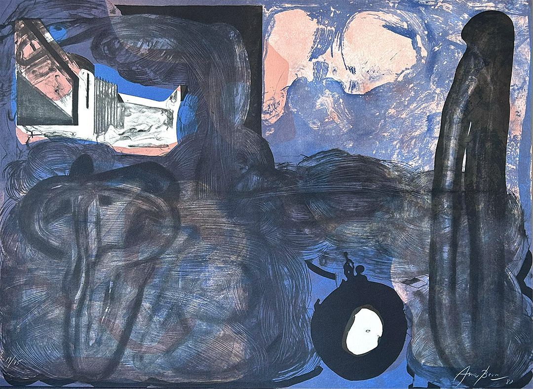Eduardo Arranz-Bravo, "Casa negra", Lithography 19/75, 56 x 76 cm, 1988