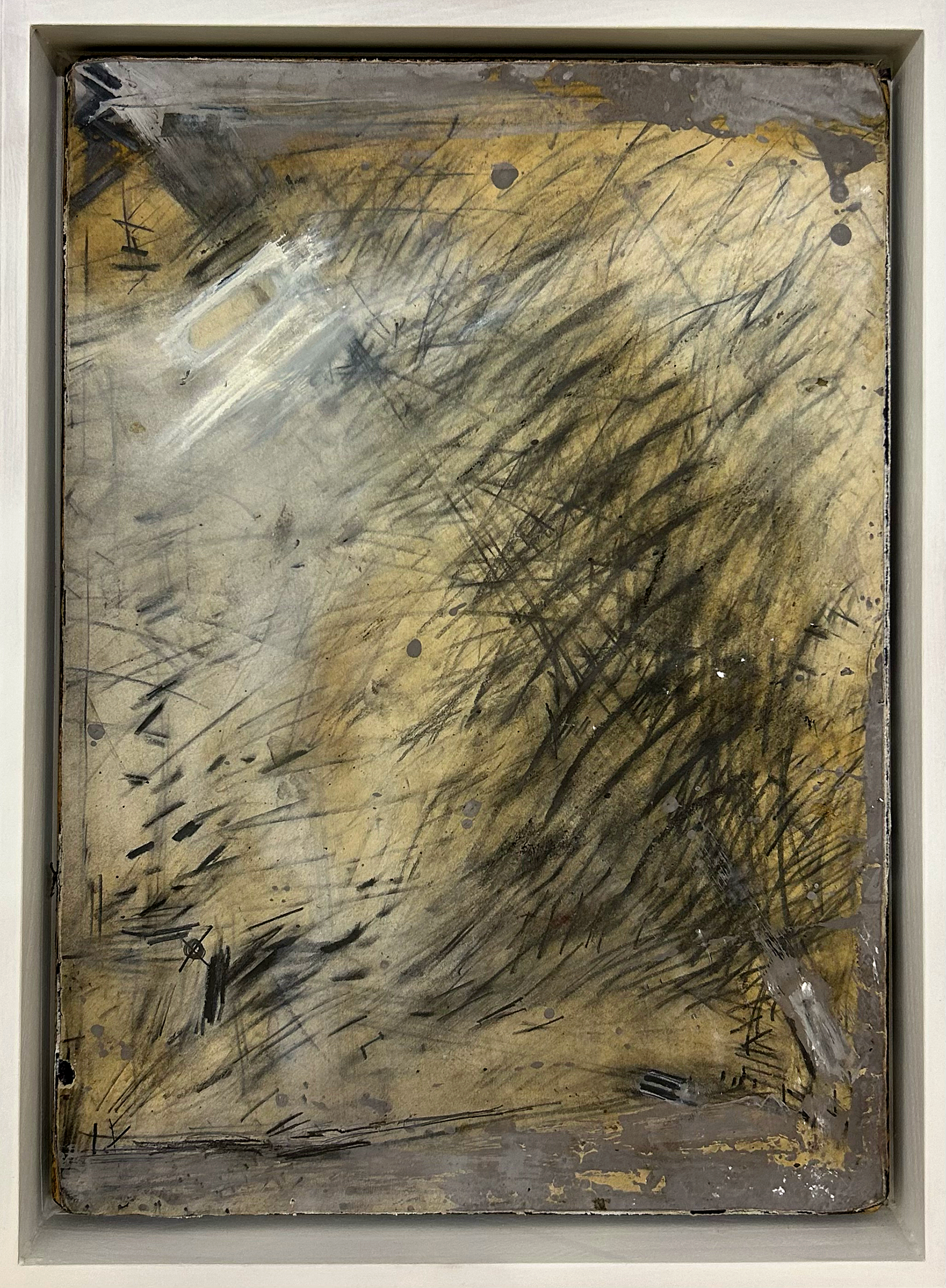 Ulrich Gehret, « Visuelle Notiz - 42-99 », Mixed Media on Paper and Wood, 1999, Dimensions : 44 x 31 cm