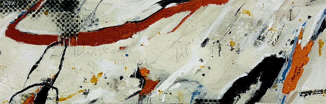 Laura Iniesta, "Lipsi", 2024, Mixed Media on canvas, 46 x 146 cm