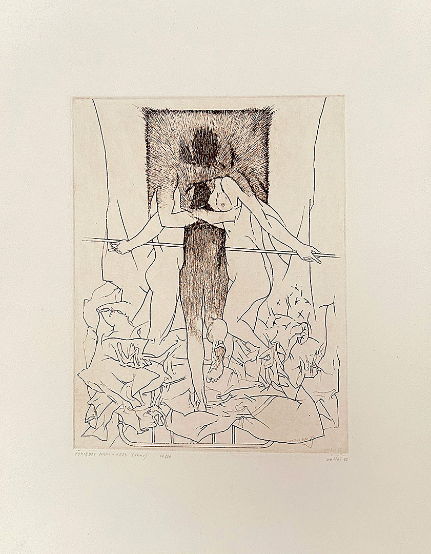 Jacek Waltos, "Pieta w trejnasob", 1977, 45,5 x 37 cm, Etching: B-1/15