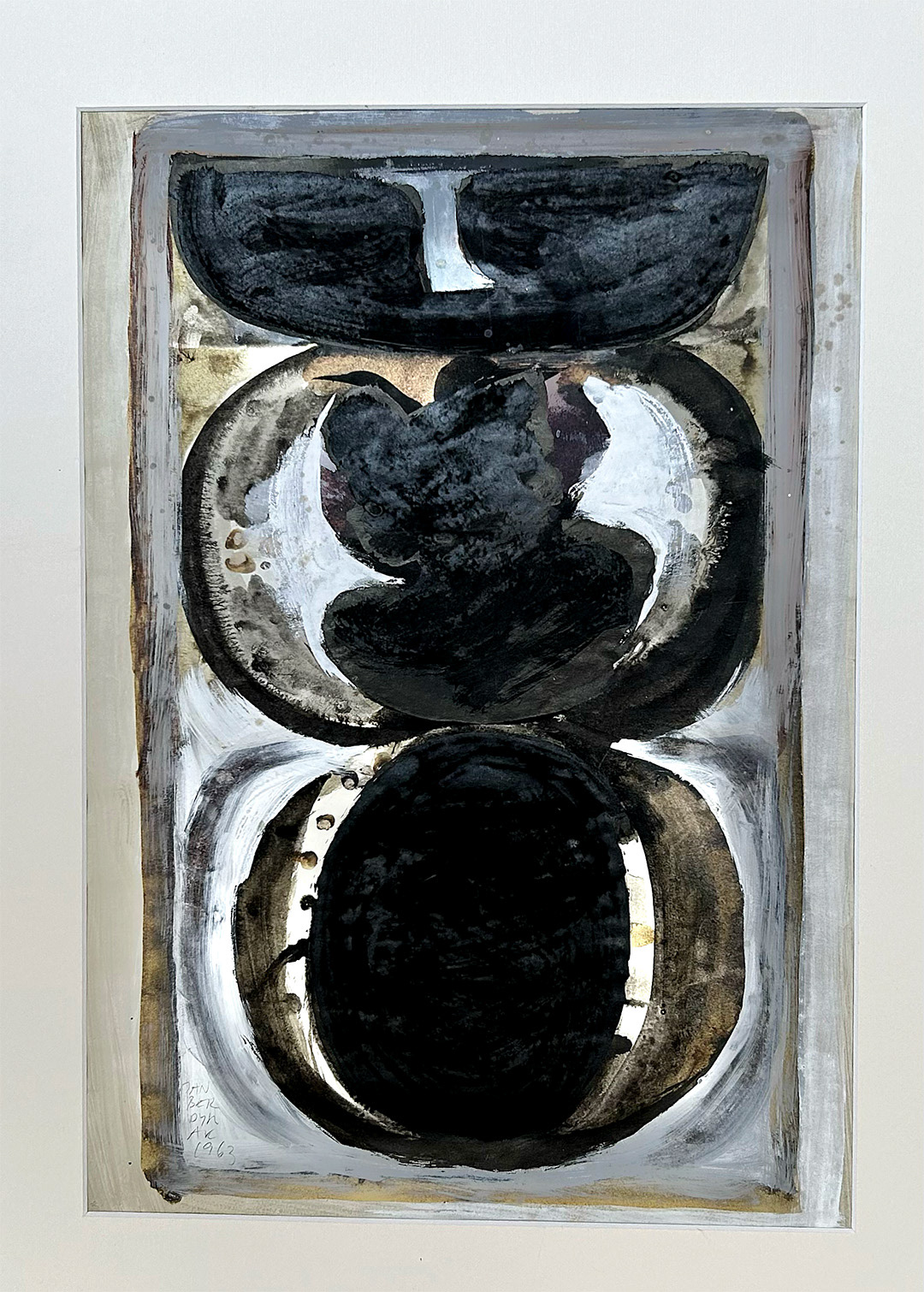 Jan BERDYSZAK, "Cykl kolo podwójne", 1963, Gouache on paper, 42 x 29cm