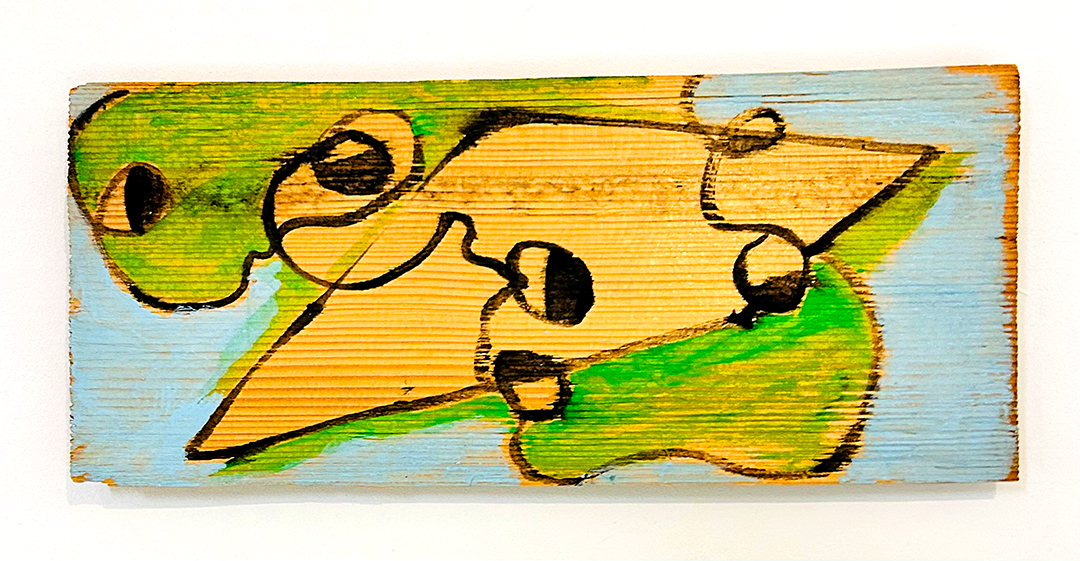 Alfonso HÜPPI, "Schindel", 2008, Gouache on Wood, 13 x 30,5 cm x 1,7 cm