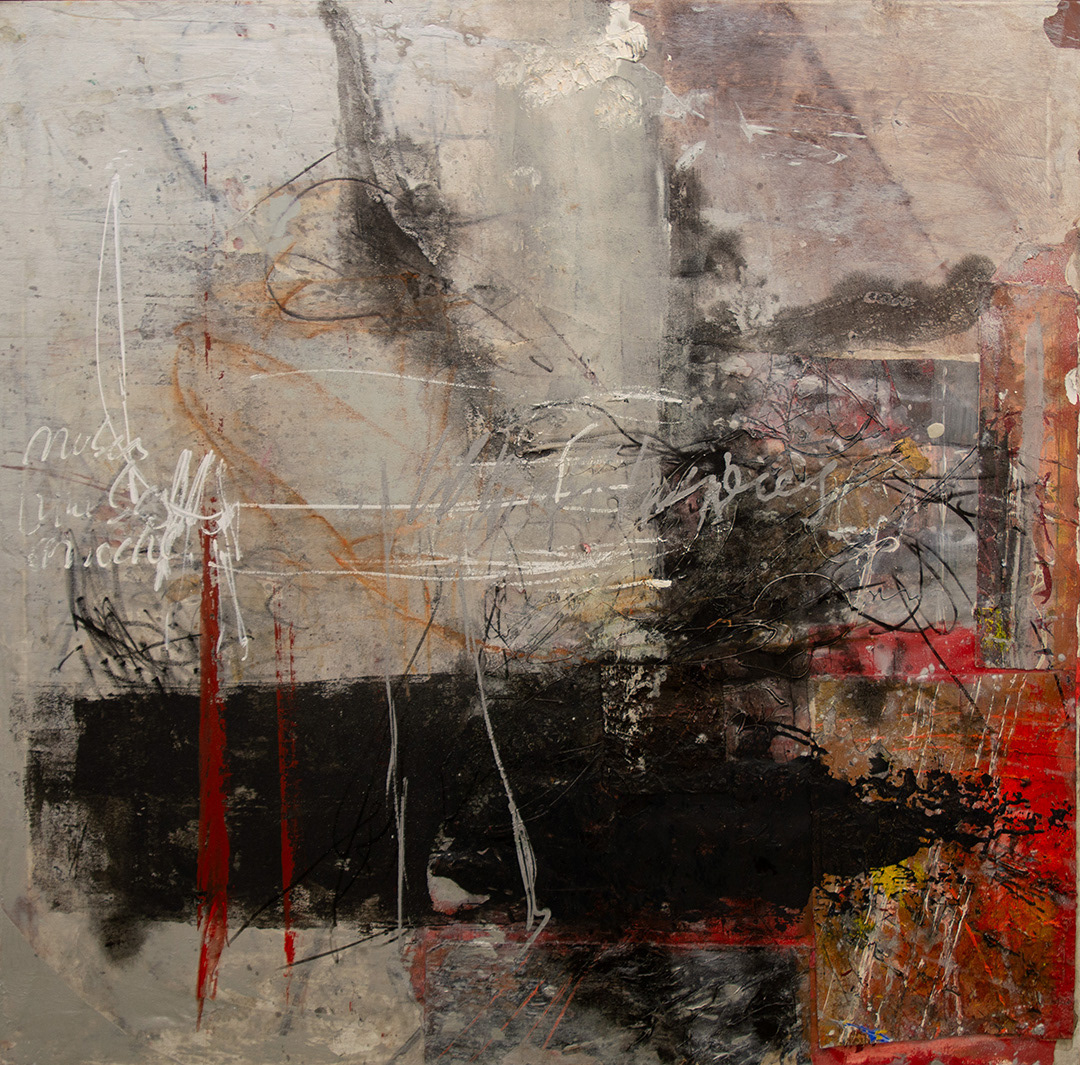 Víctor Ramírez, "Caminos de Nubes sin Nadie", 2018, 100 cm x 100 cm, Mixed Media on canvas