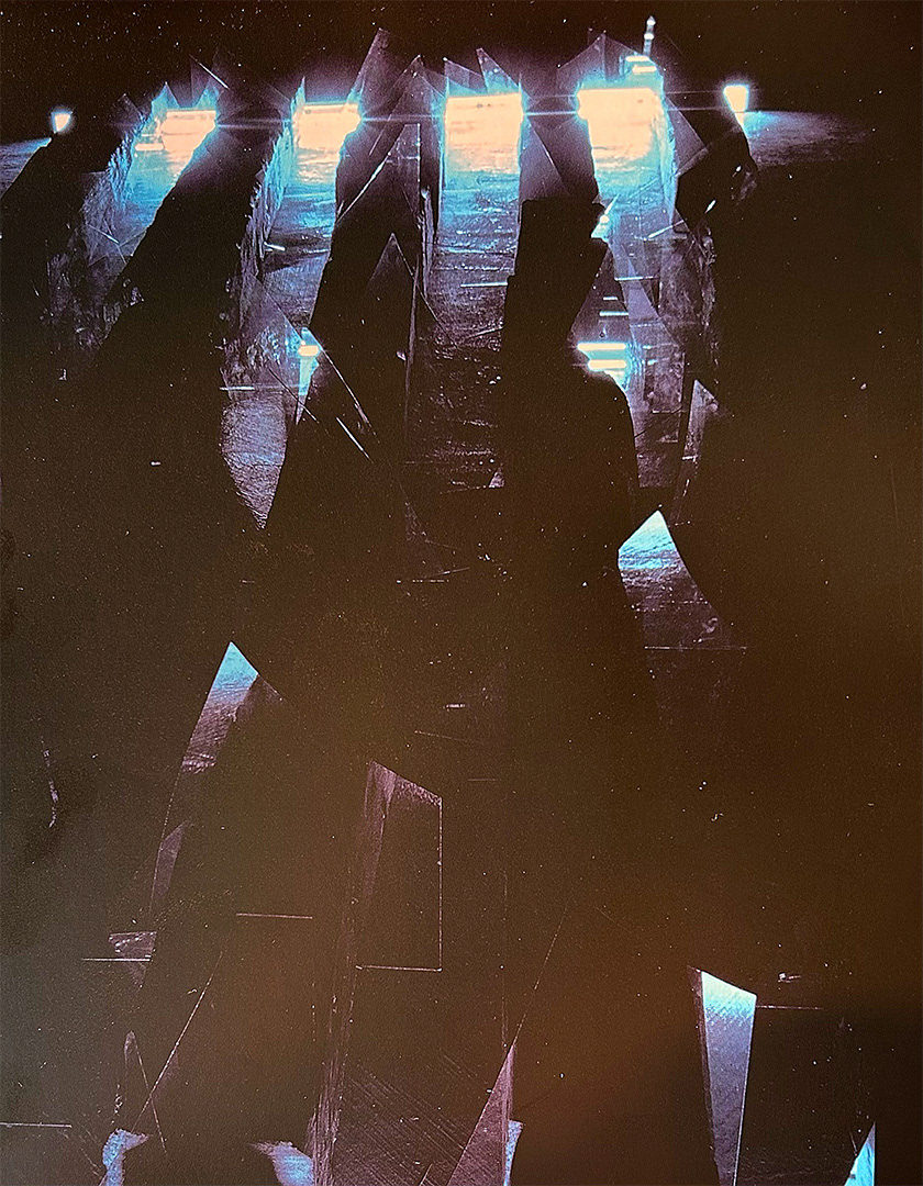 Jan BERDYSZAK, "Installation Rand als Passe par tout", 2000, Glass, wood, fluorescent-lamps