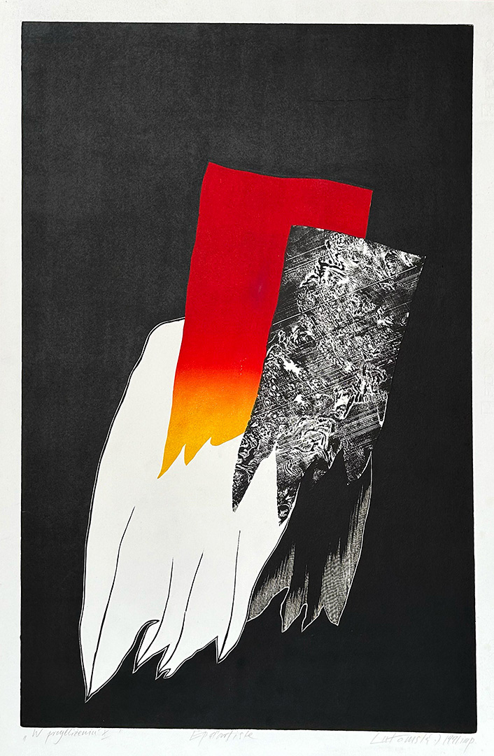 Lutomski Zbigniew, "W przyblizenia X", Woodcut, 1991, E.A, 88 x 60 cm