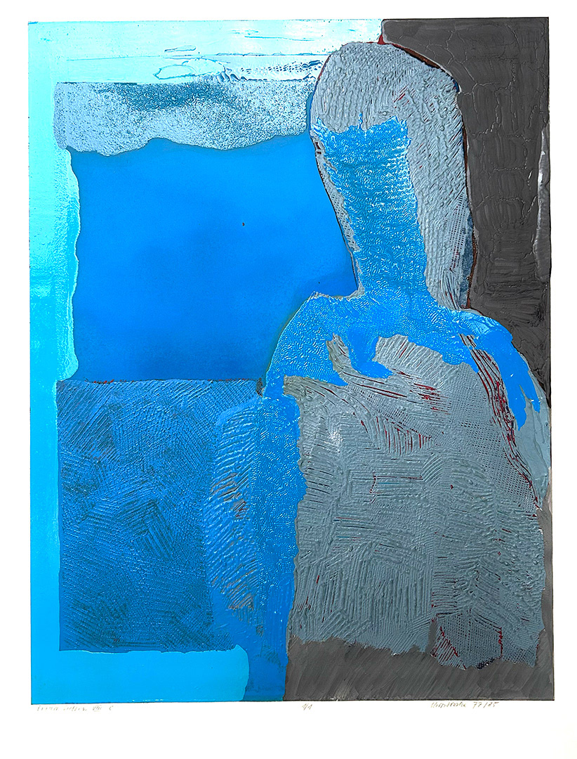 Halina Chrostowska, "Figura srebna VIII C", 1977/85, Own Graphical Technique, 1/1, Original, 74,5 x 56 cm