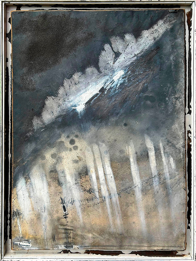 Ulrich Gehret, « Visuelle Notiz, G-6/93-99 », Mixed Media on Paper and Wood, 1993-1999, Dimensions : 62 x 44 x 3 cm