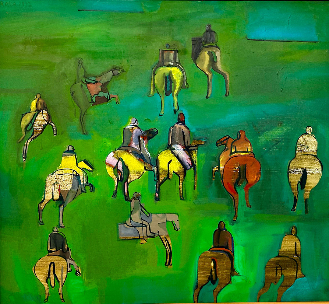 Jacek SROKA, "Horse Racing", 1997, Oil on Canvas, 95 x 105cm