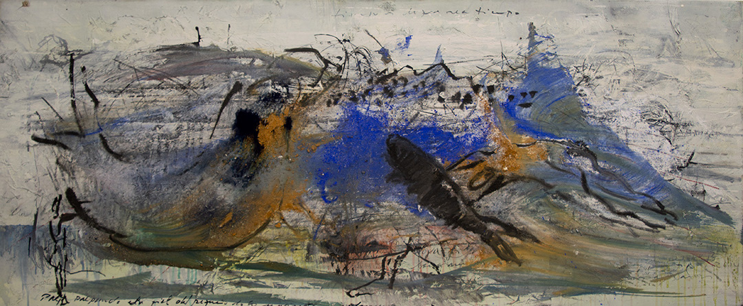 Víctor Ramírez, "Lobo de Mar", 2023, 65 cm x 162 cm, Mixed Media on canvas