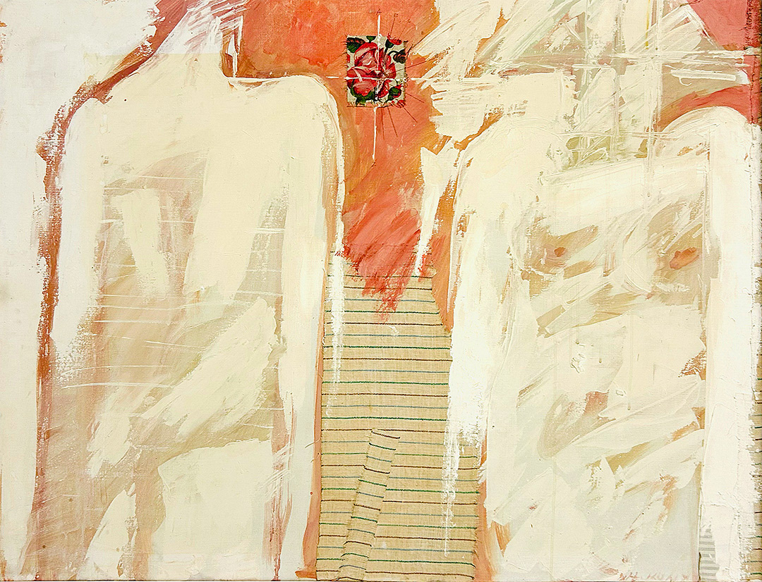 Włodzimierz KUNZ, “Krakow-"Portret-Podwojny"-z-eyklu-rozawiatrow-1990-Mixed-media-on-canvas-90x115cm