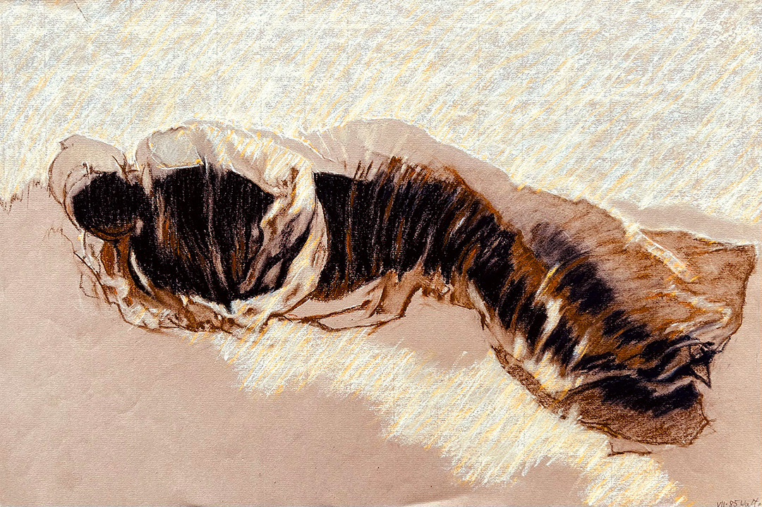 Jacek Waltos, "Placz Milosiemego samarytania VIII", 1985, Pastel, Chalk, 32 x 47,5 cm