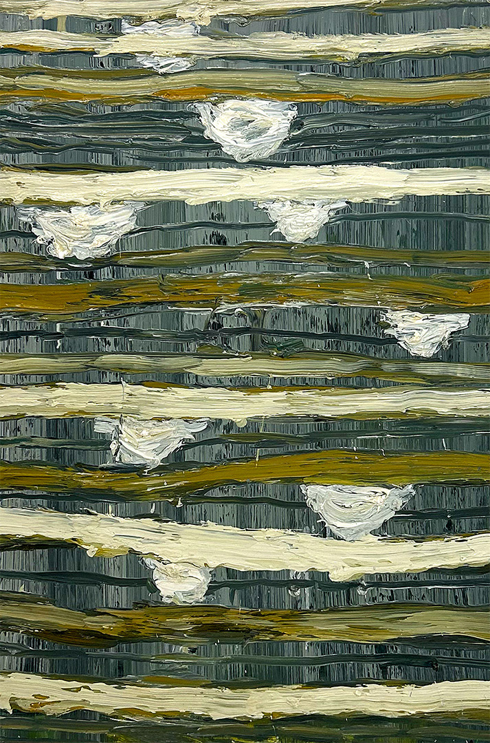 Herbert Maier, "Raumfelder", 1996, Acryl on Wood, 73 x 50 x 3 cm