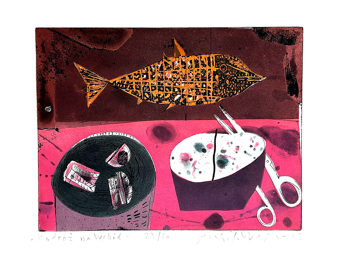 Stanisław Wejman, "Podróż na wchód", etching 23/50, 1995, 43 x 52 cm