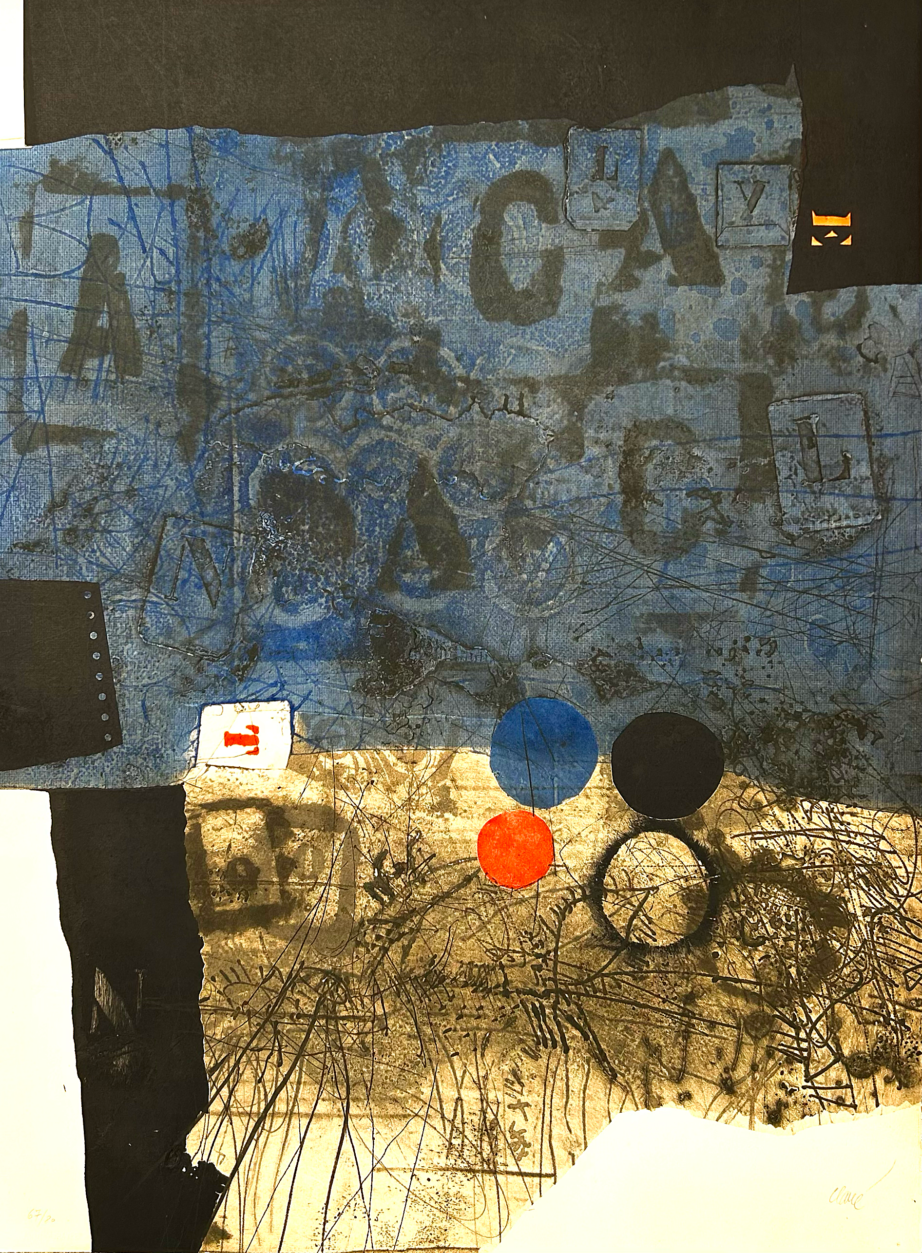 Antoni Clavé, "Lettres au pochoir", 1973, Etching 76/80, 76 x 56 cm