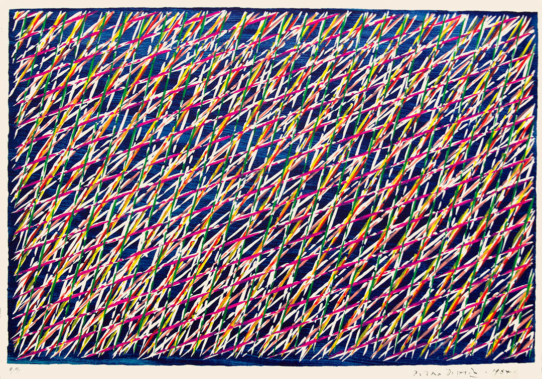 Piero Dorazio, "NATALE", 1984, 37 cm x 55 cm, Lithography on paper