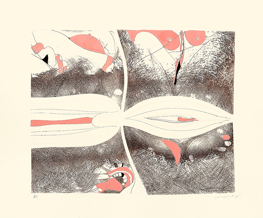 JOSEP GUINOVART I BERTRAN, “Coincidir”, 1976, 70 x 85 cm (51,5 x 64 cm), Technique: Etching, Copies : 50
