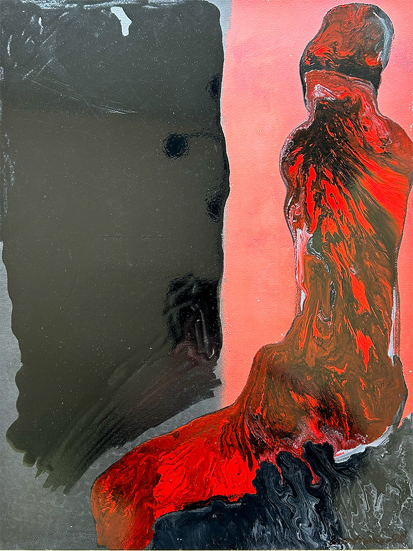 Halina Chrostowska, "Figura", 1988, Oil on Cardboard, Original, 64 x 49 cm