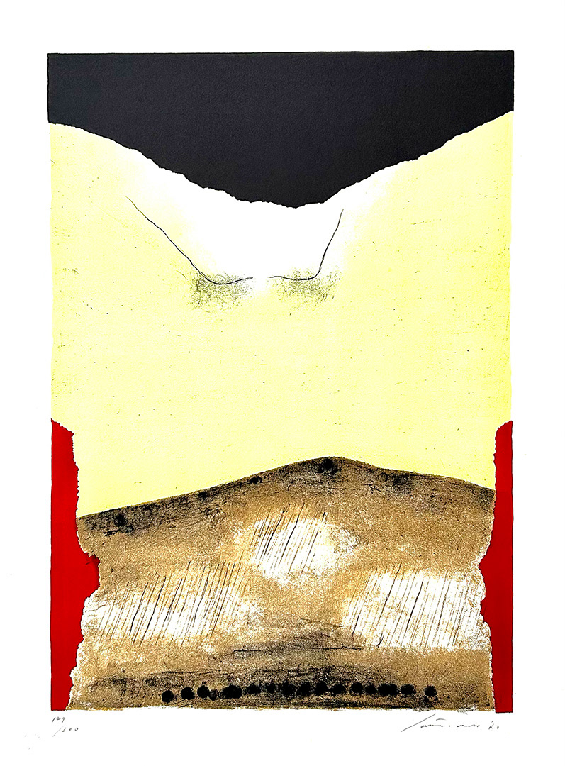 Giuseppe "Bepi" SANTOMASO, “Rosso agli angoli", 1970 Lithography 179/200, 72,5x53,5cm (61x43cm)