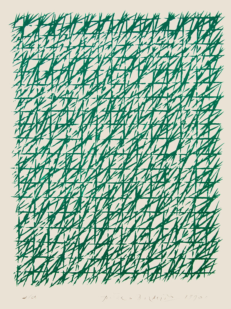 Piero Dorazio, "NATALE", 1990, 38 cm x 28 cm, Lithography on paper