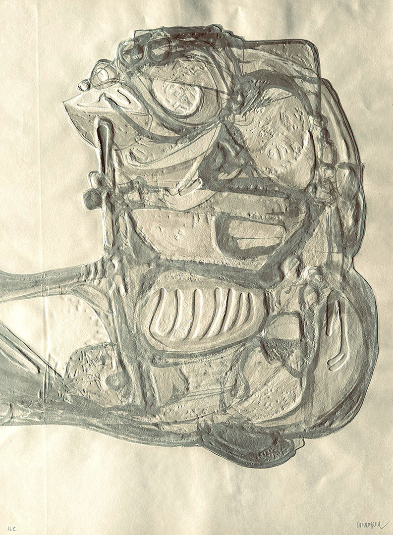 Enric Cormenzana, "Personatges IV", 56 cm x 76 cm, 1979, embossed printing on paper