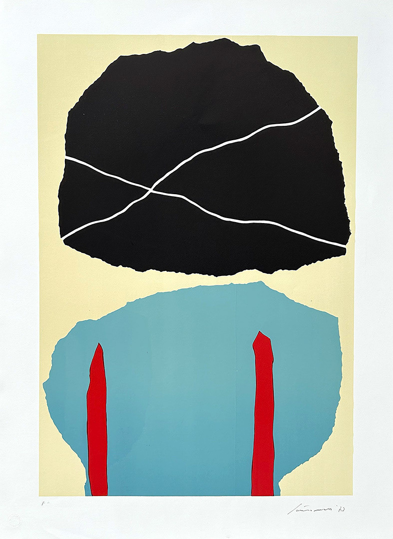 Giuseppe "Bepi" SANTOMASO, "IL FIORE NERO", 1973, 76 x 56 cm, Lithography P.A