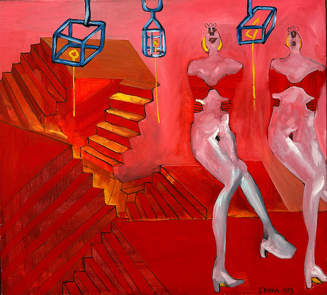 Jacek SROKA, "Dancing", 1993, Oil on Canvas, 95 x.105cm