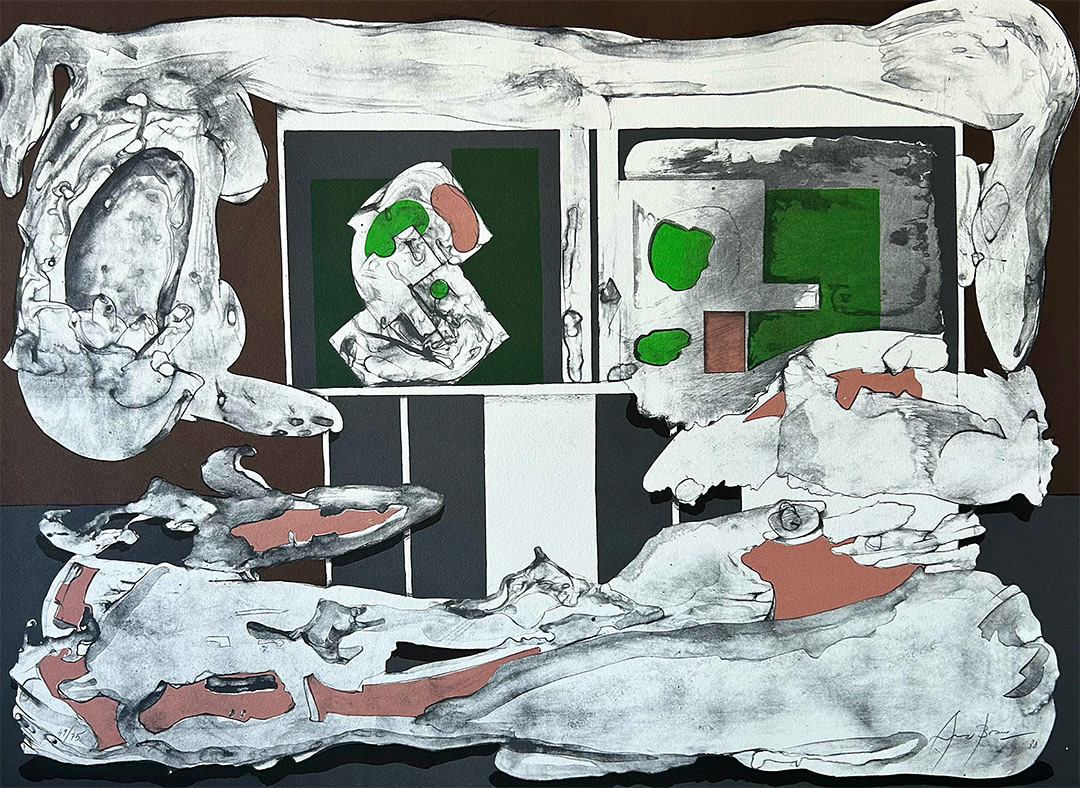 Eduardo Arranz-Bravo, "Casa 5", Lithography 49/75, 56 x 76 cm, 1988