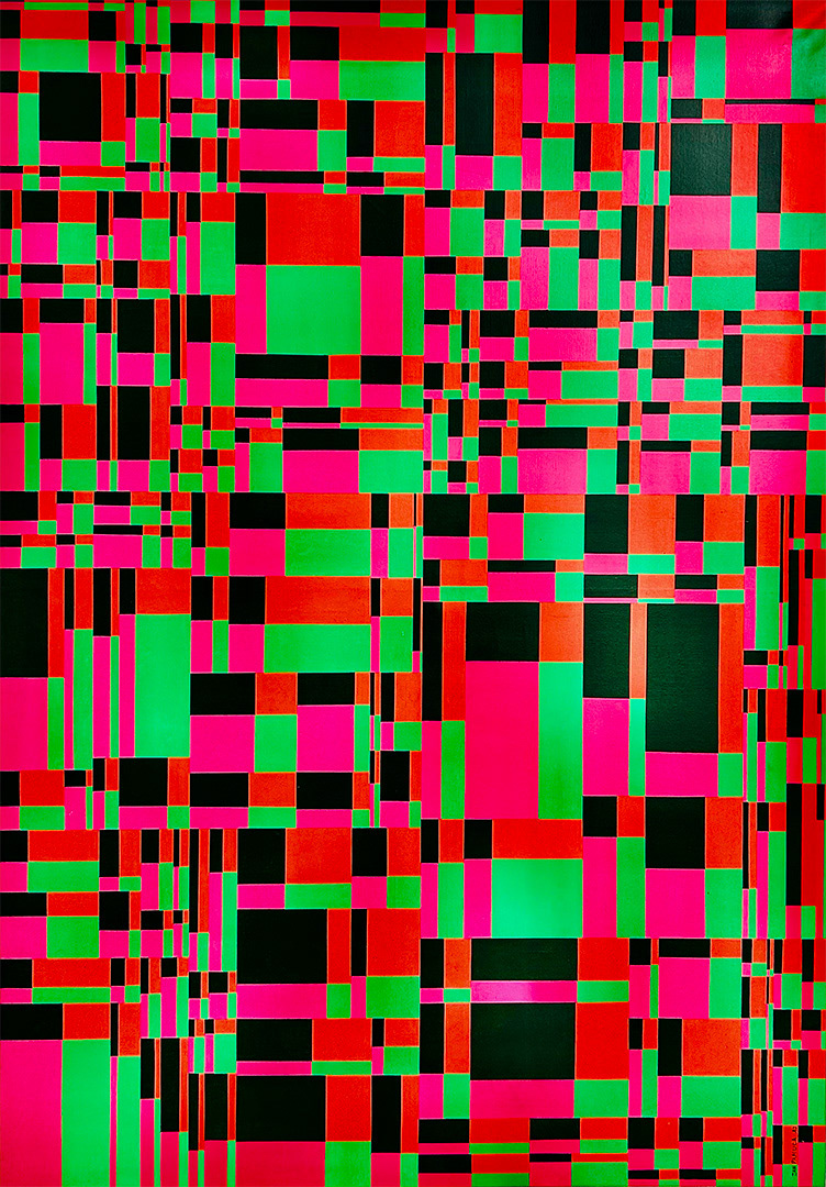 "Seria Komputerowa I Nr. 19", 1982, Acrylic on canvas, 1,50 x 1,05 m