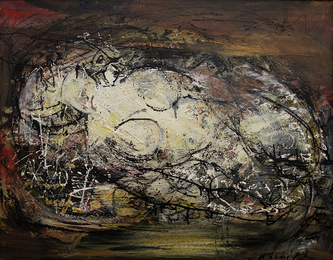 Víctor Ramírez, "La Oscuridad Siempre", 1996, 73 cm x 92 cm, Mixed Media on Canvas
