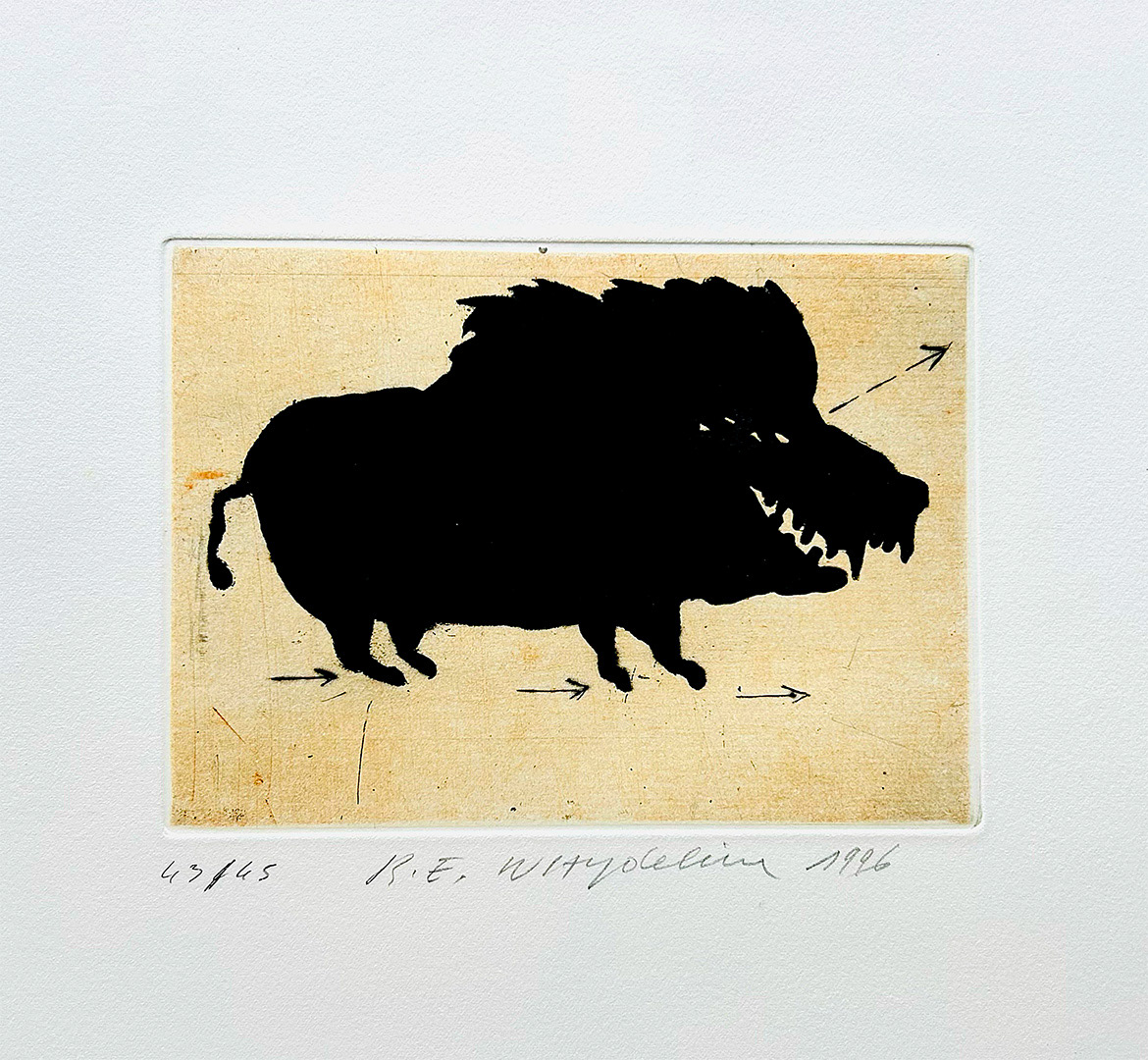 Raymond-Émile-Waydelich, "Untitled", etching 43/45, 1997, 38 x 28 cm, (12,5 x 7,5 cm)