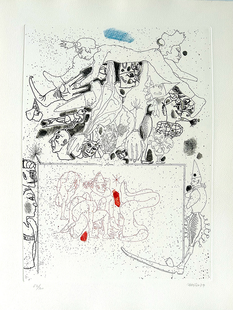 Jorge Castillo, "Pequeno Grupo", 1979, Etching 48/100, 48 x 36 cm