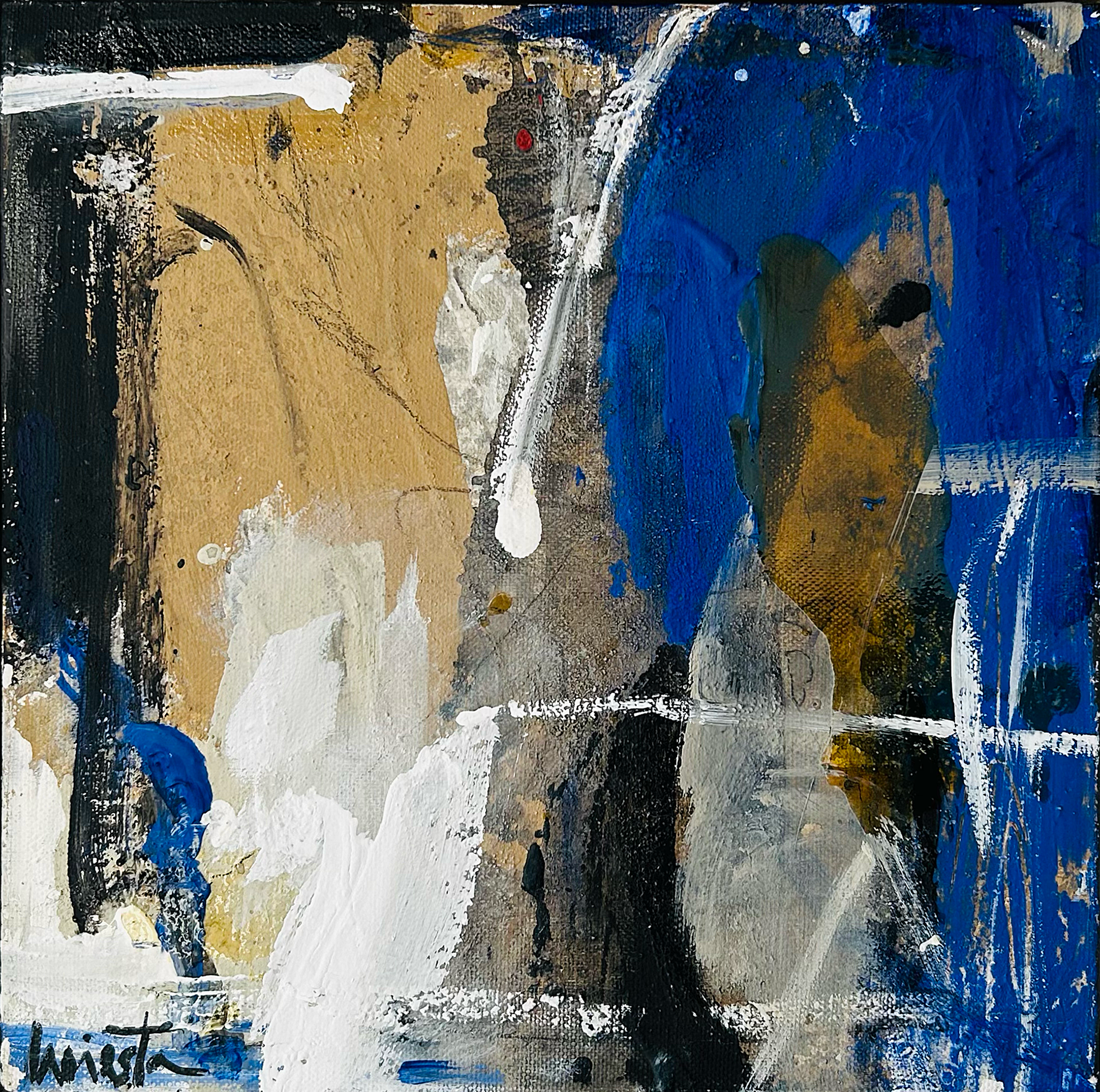 LAURA INIESTA, "Blue-4", 2014, 30 x 30 cm, Mixed Media on Canvas