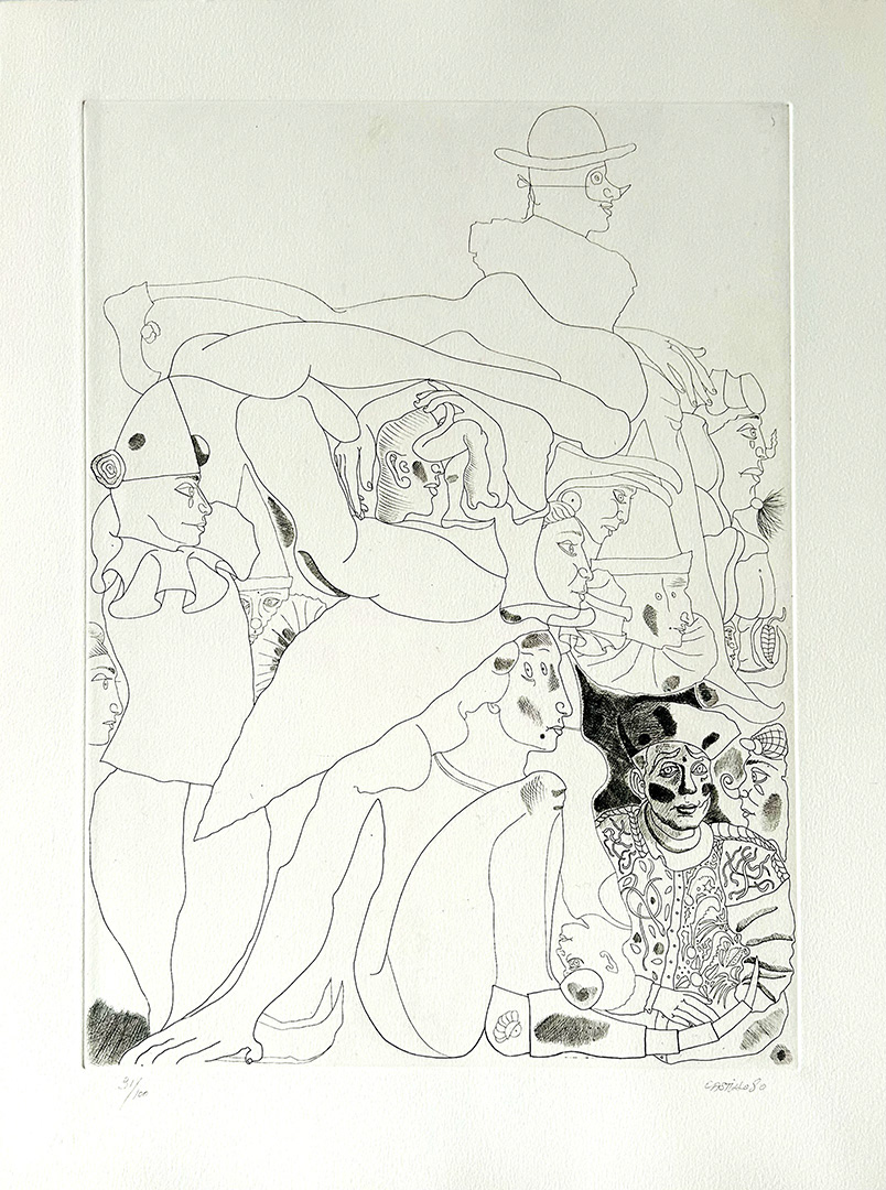 Jorge Castillo, "La gran caballera", 1980, Etching 80/100, 48 x 36 cm