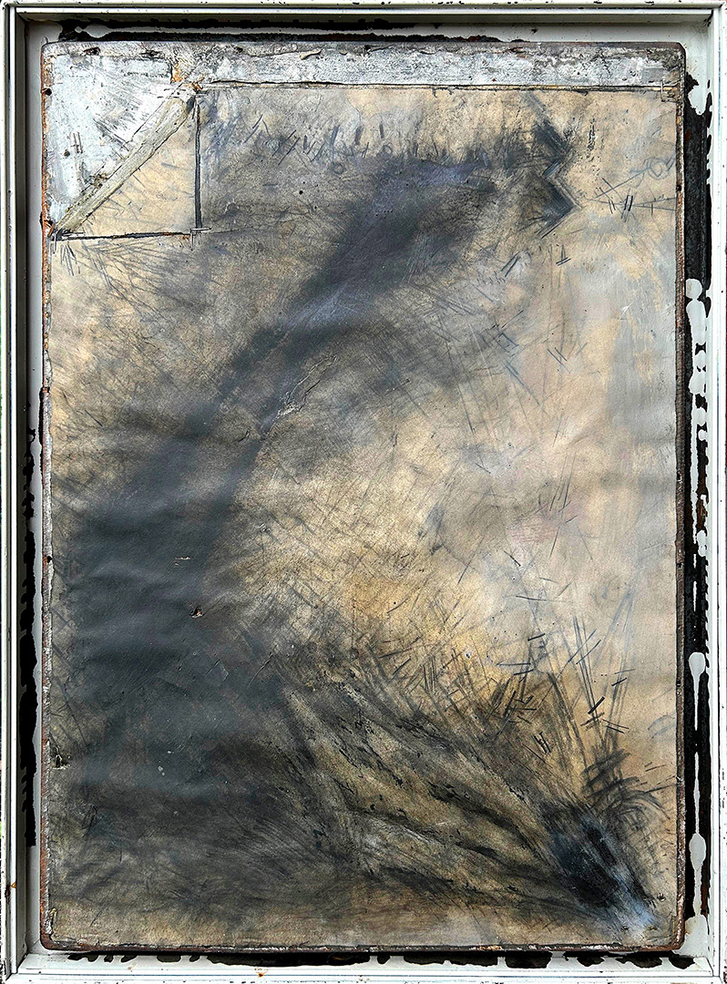 Ulrich Gehret, « Visuelle Notiz, X-14/99 », Mixed Media on Paper and Wood, 1999, Dimensions : 62 x 44 x 3 cm