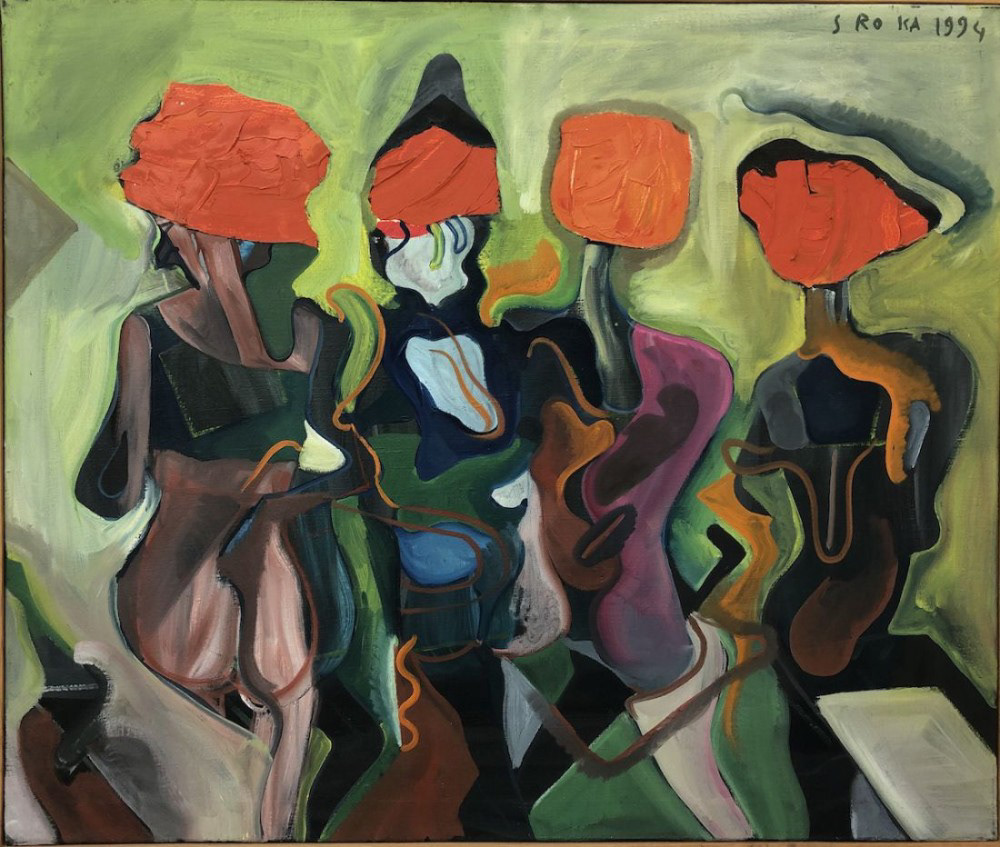 Jacek SROKA, “Cztery Kobiety”, 80x96cm, 1994, Oil on Canvas