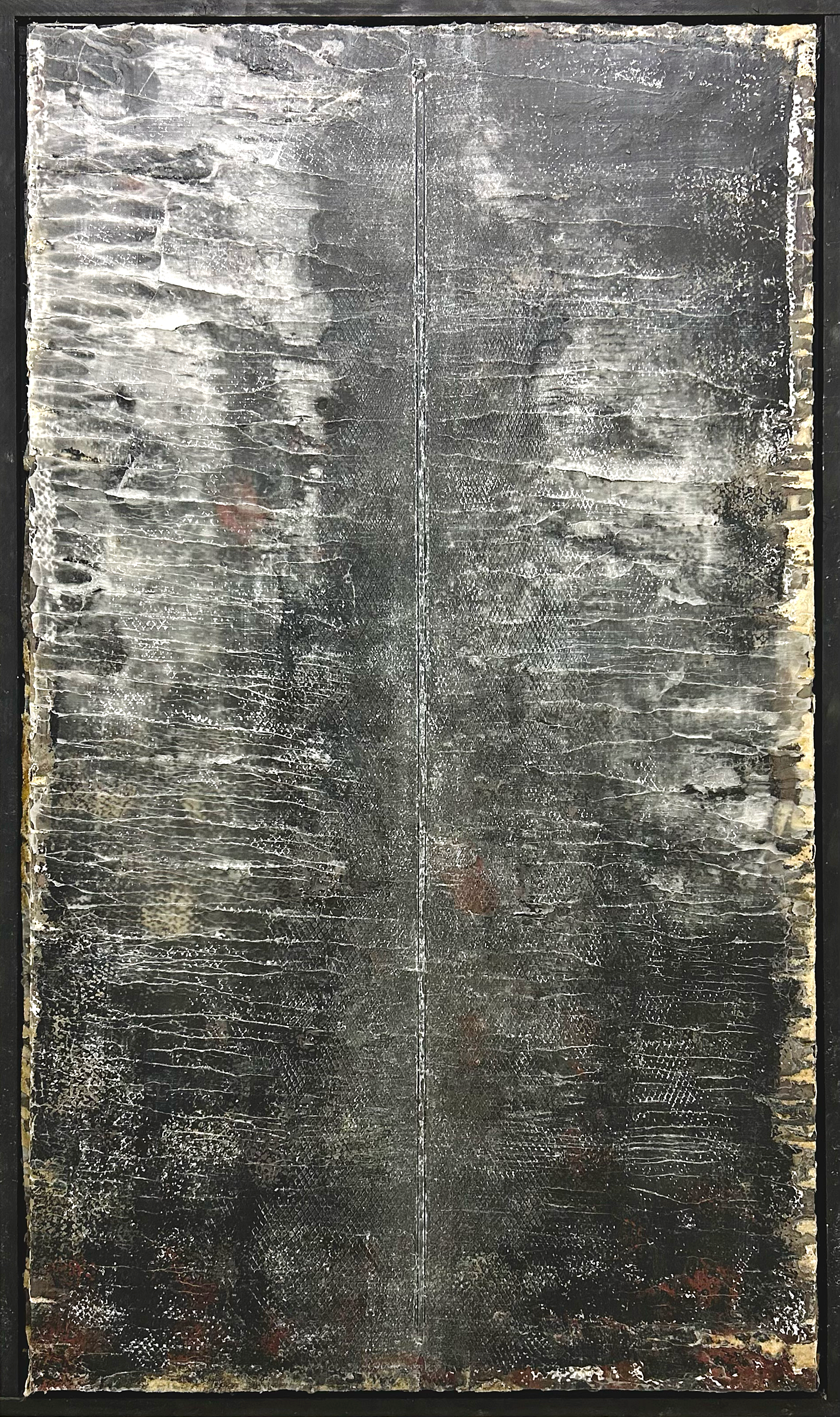 Ulrich Gehret, « Stand-By-II A », Mixed Media on Wood with Paraffine, 2011-12, Dimensions : 196 x 118 cm