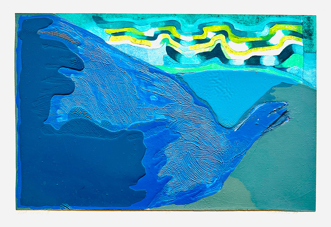 Halina Chrostowska, "Ptak Rozowy II", 1985, Own Graphical Technique, 1/1, (Original), 31 x 47,5 cm