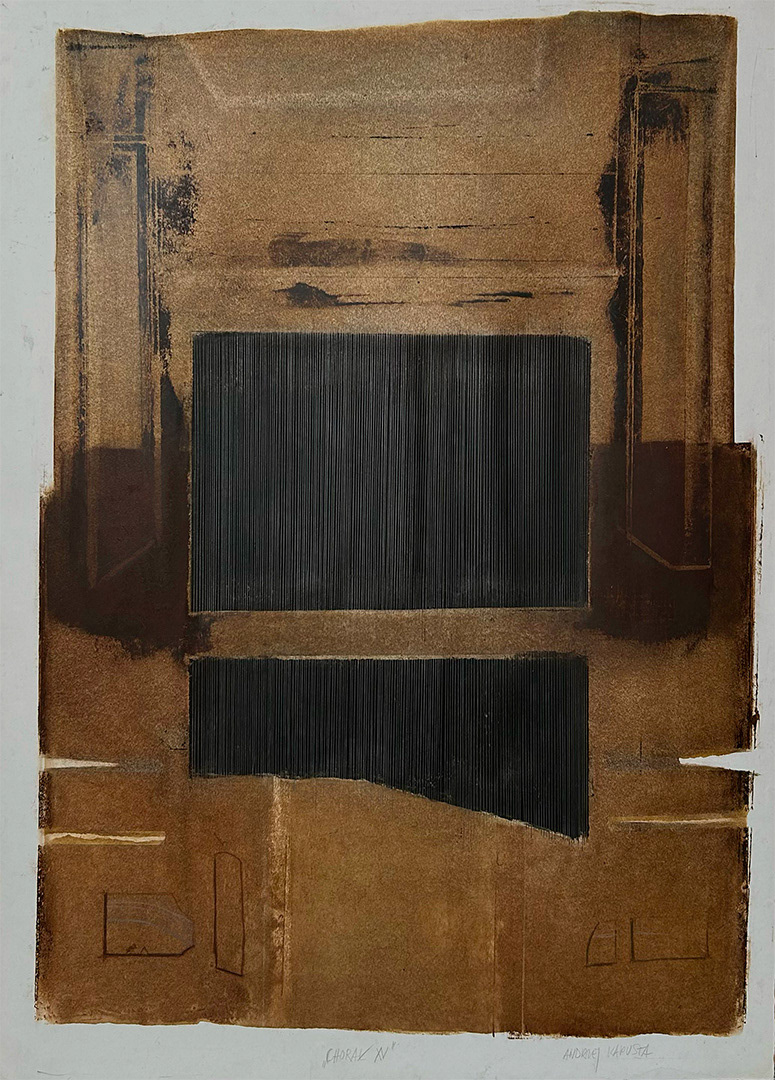 Andrzej Kapusta, "Choral XV", 1991, Linocut, Unikat, 99 x 72,5 cm