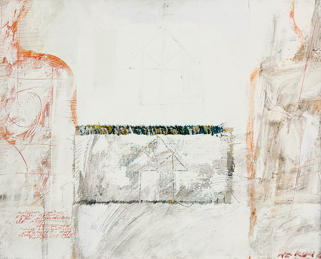 Włodzimierz KUNZ, “Garten-in-Antibes-1994-65,5x81cm-Mixed-Media-collage-on-canvas