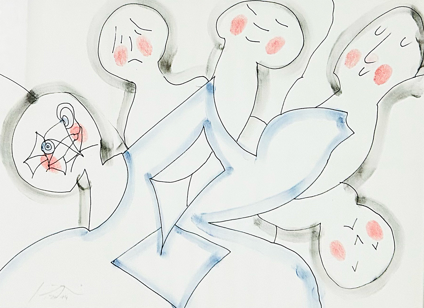 Alfonso Hüppi, drawing on paper, 2014, Mixed Media, 30 x 40 cm
