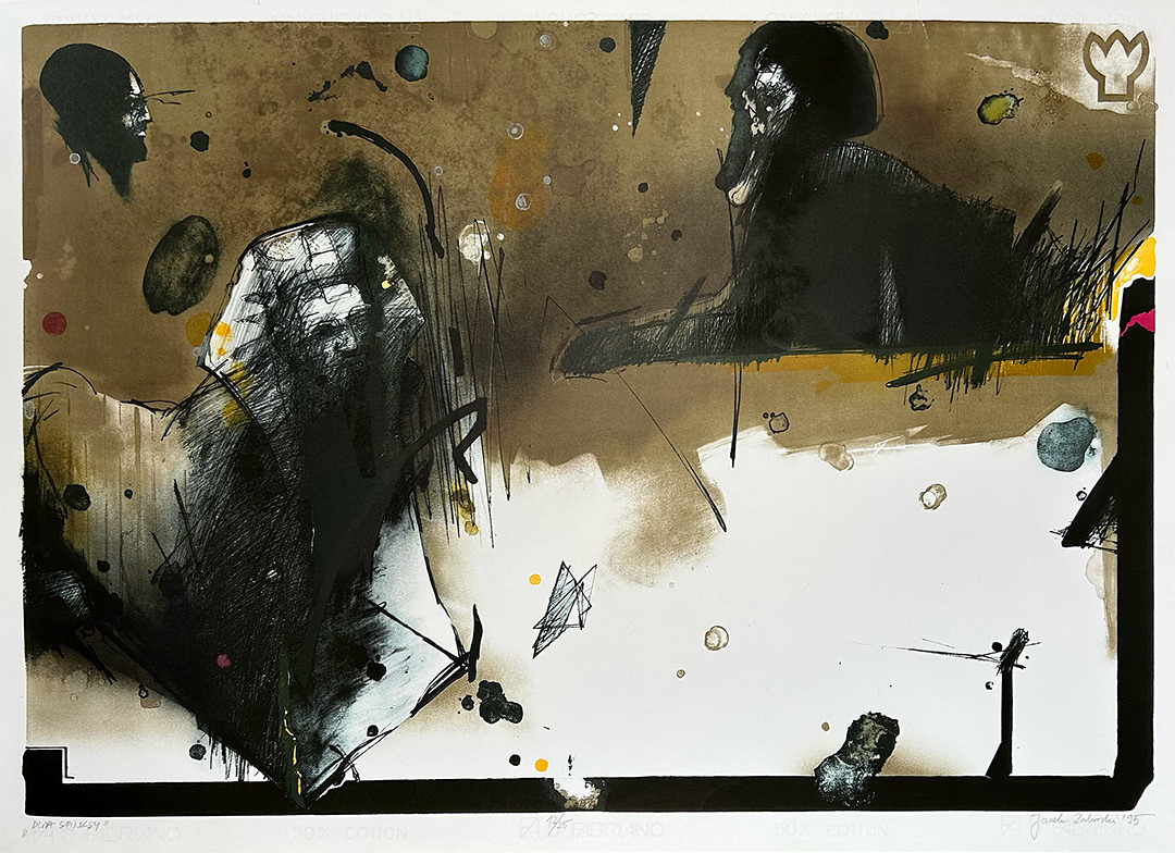 Jacek Zaborski, "Dwa Sfinksy", Lithography 12/25, 1995, 70 x 100 cm