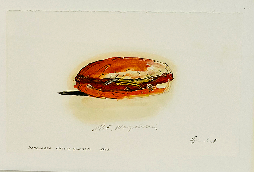 Raymond-Emile WAYDELICH, "Hommage à C. Colombus et Fish Mac", 1992, Mixed Media on paper, 24 x 40 cm