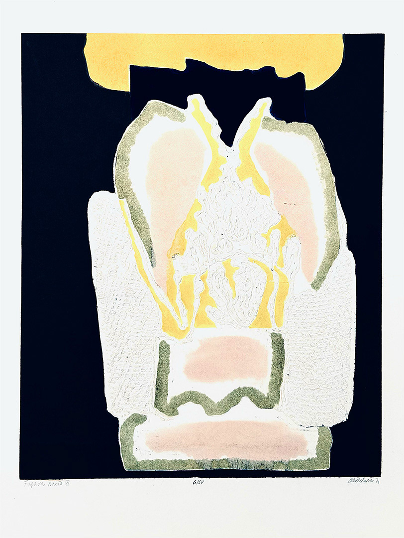 Halina Chrostowska, "Figura Biala VI", 1971, Own Graphical Technique, 6/30, 61 x 47,5 cm